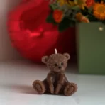 شمع ولنتاین خرسی قهوه ای