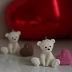 شمع ولنتاین خرسی سفید