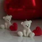 شمع ولنتاین خرسی سفید - تصویر 2