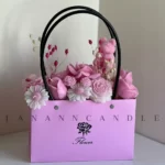 باکس گل شمعی صورتی