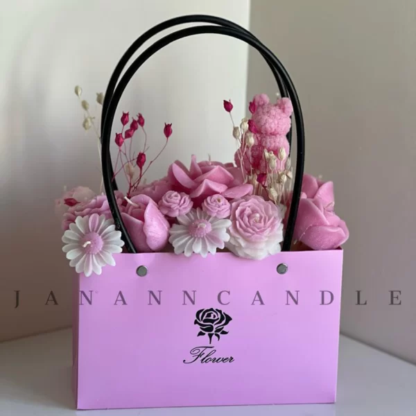 باکس گل شمعی صورتی